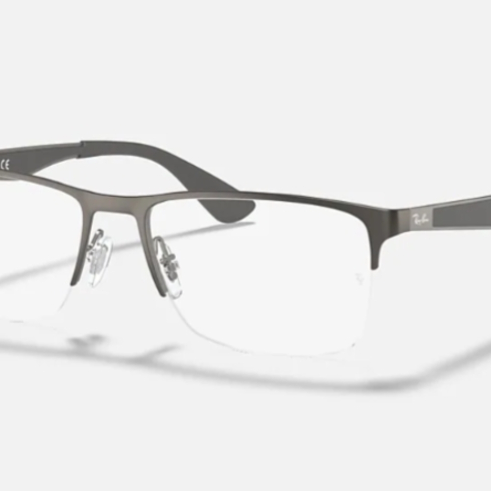 Ray-Ban Rx6335 Gunmetal White Semi Rimless Frames 56-17-145